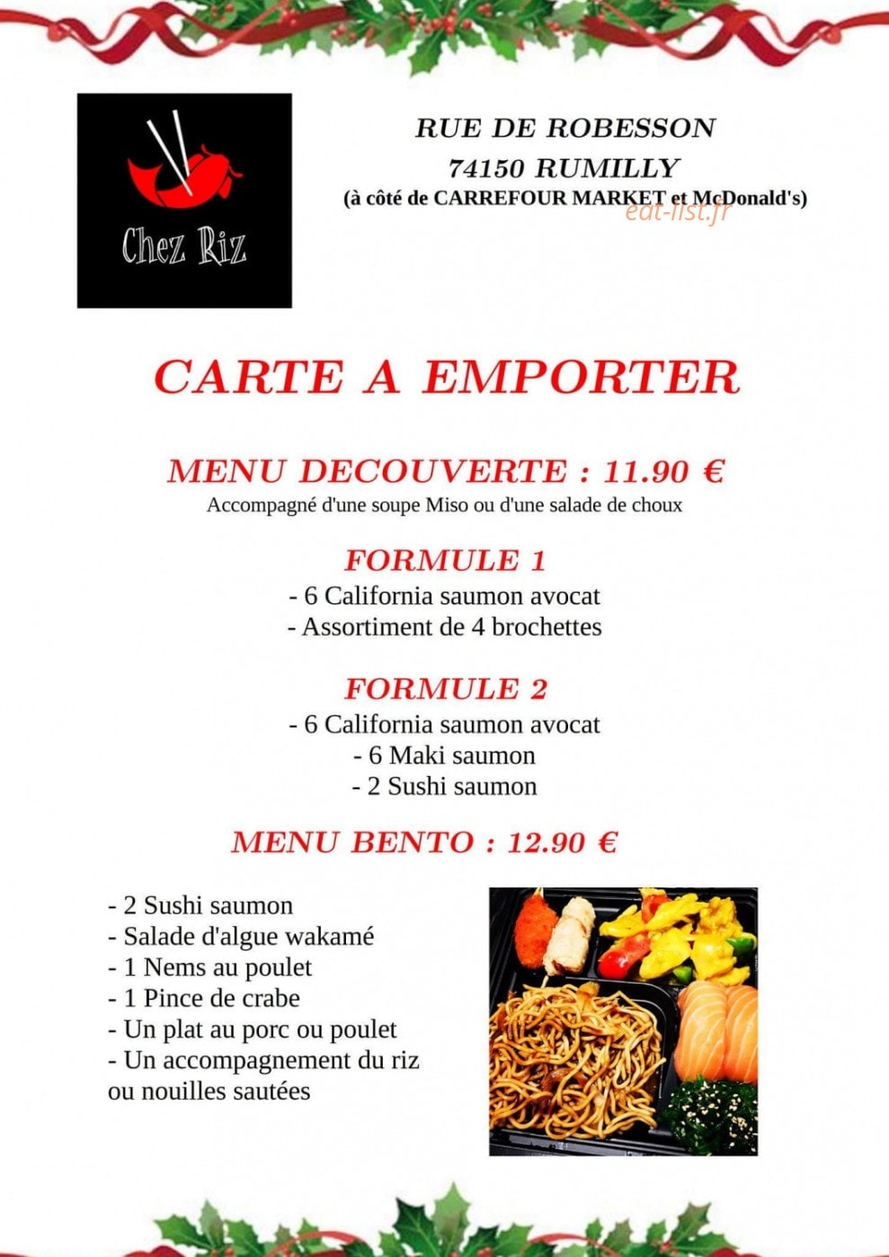 Chez riz — carte page 1