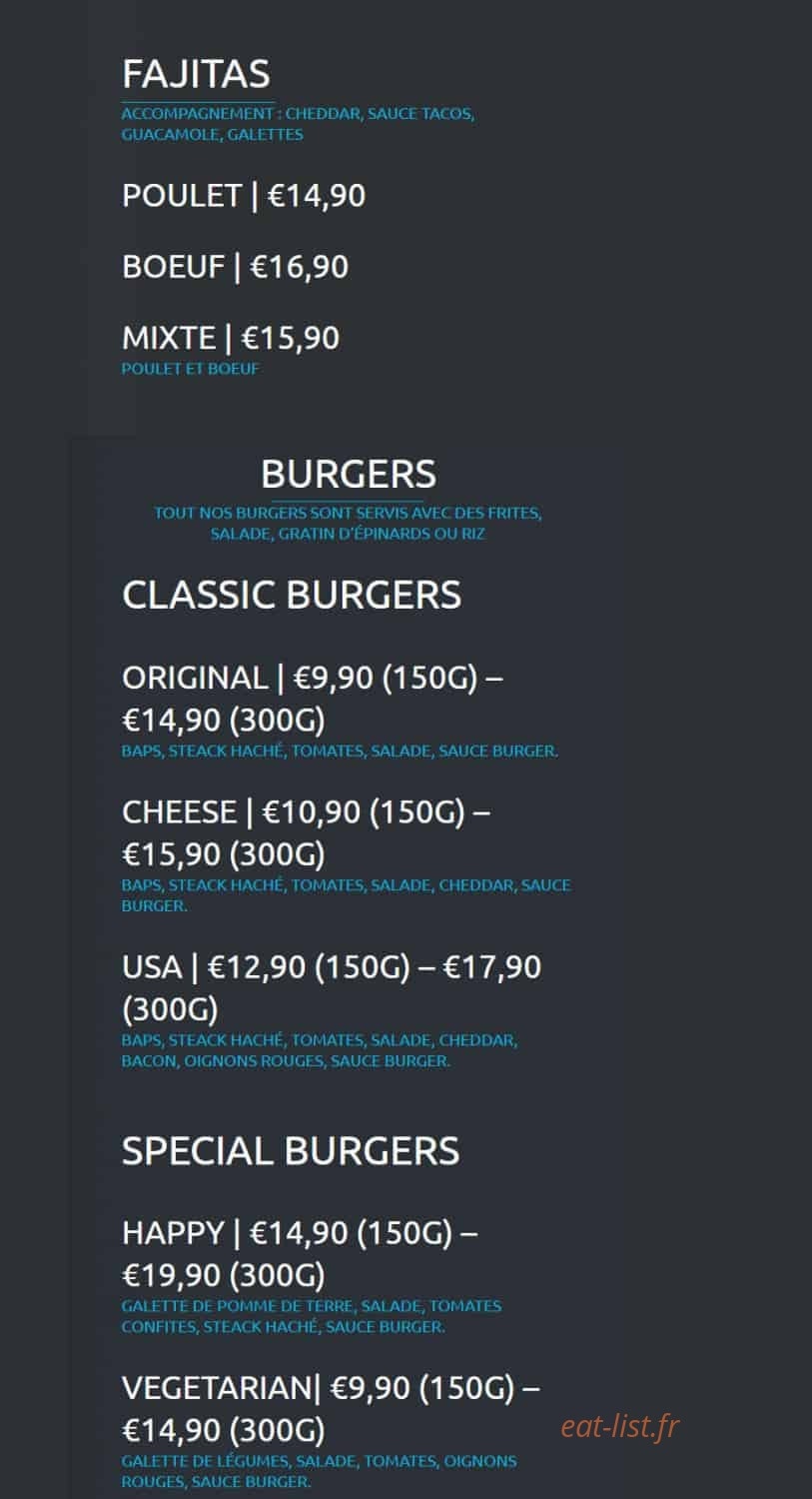 Happy diner — carte page 2