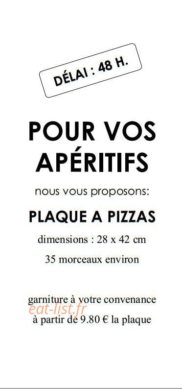 Pizza jojo — carte page 2