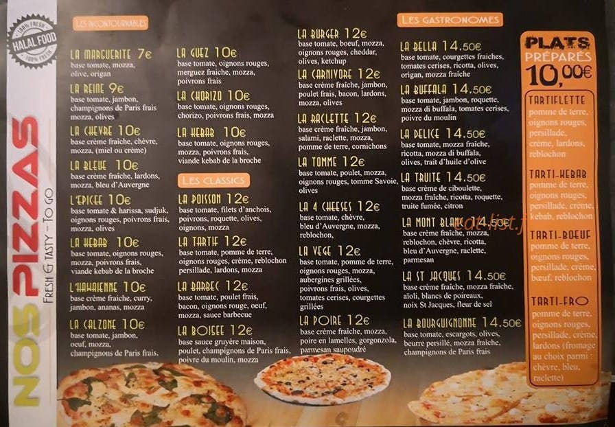 Very pizza — carte page 1