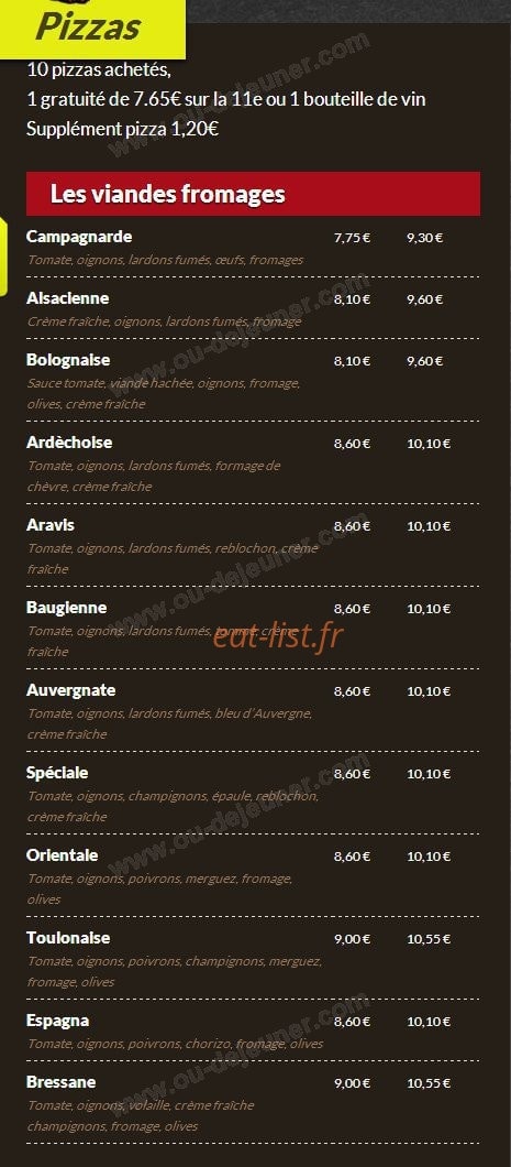 Albanais Fringale — carte page 1