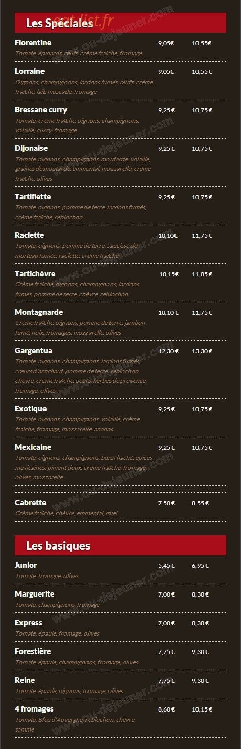 Albanais Fringale — carte page 2