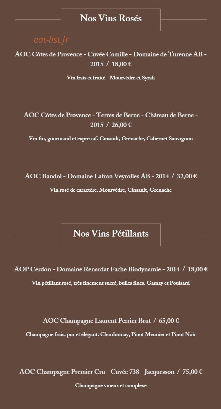 Auberge d'Archamps — carte page 6