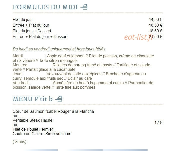 B com Brasserie — carte page 3