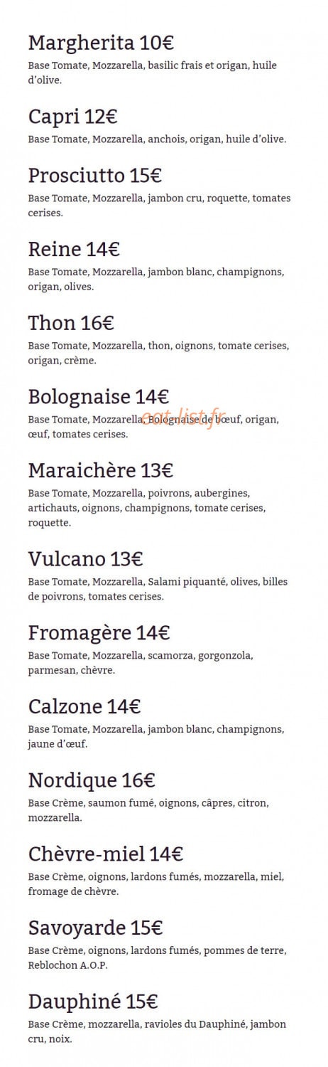 P Com Pizza — carte page 1