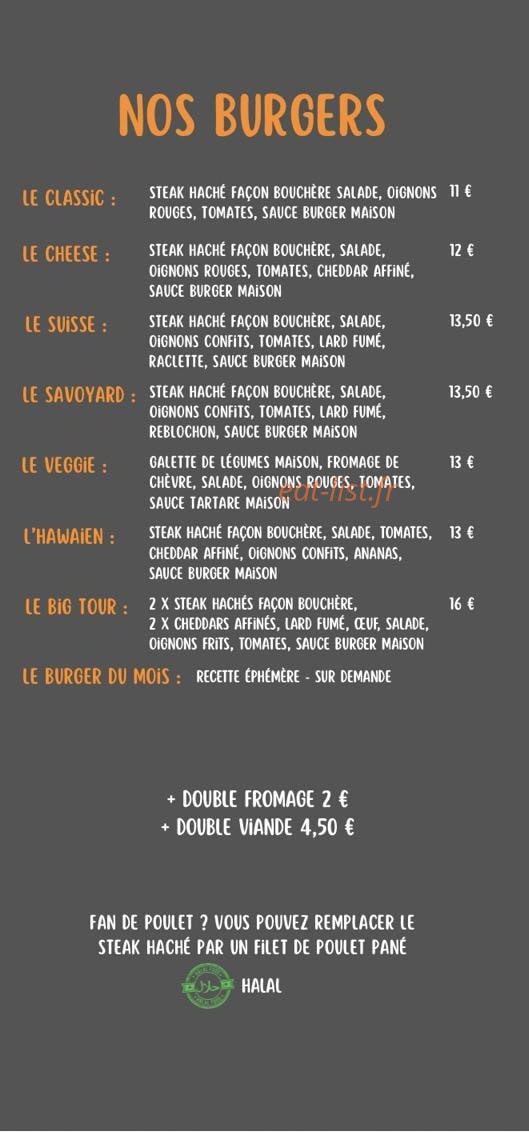 La tour en burger — carte page 3