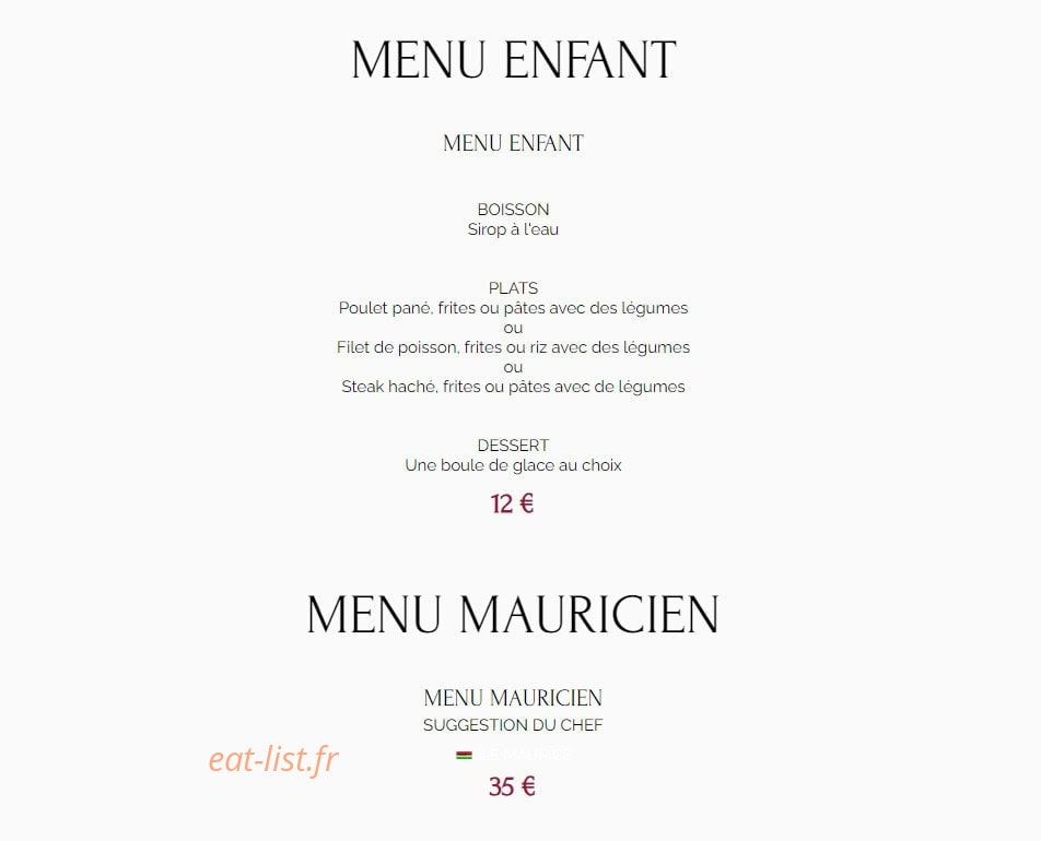 Chez Dom's — carte page 3