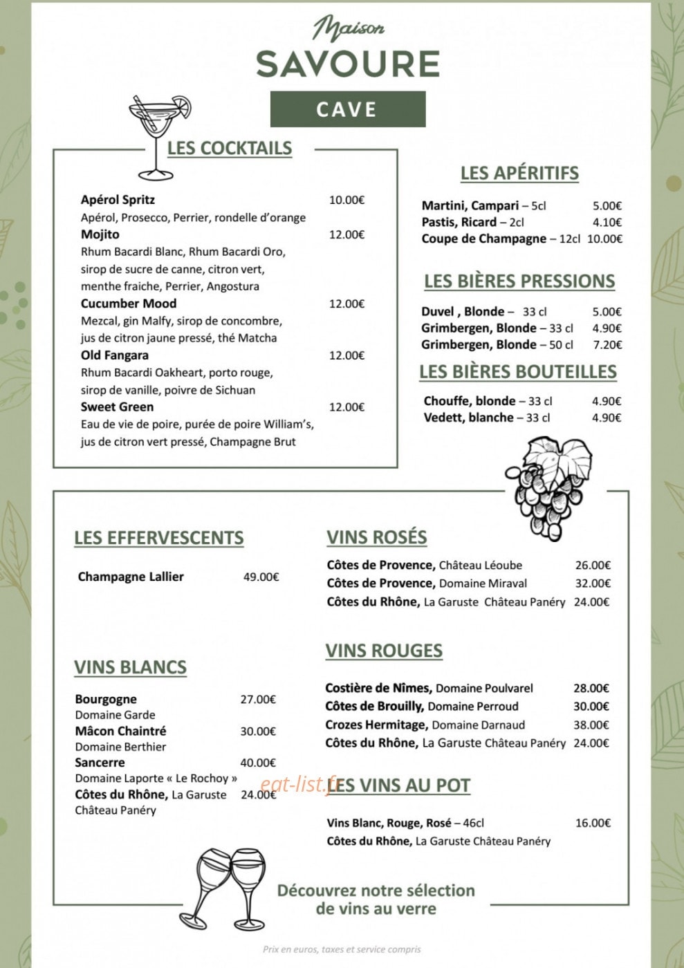 Maison Savoure — carte page 4