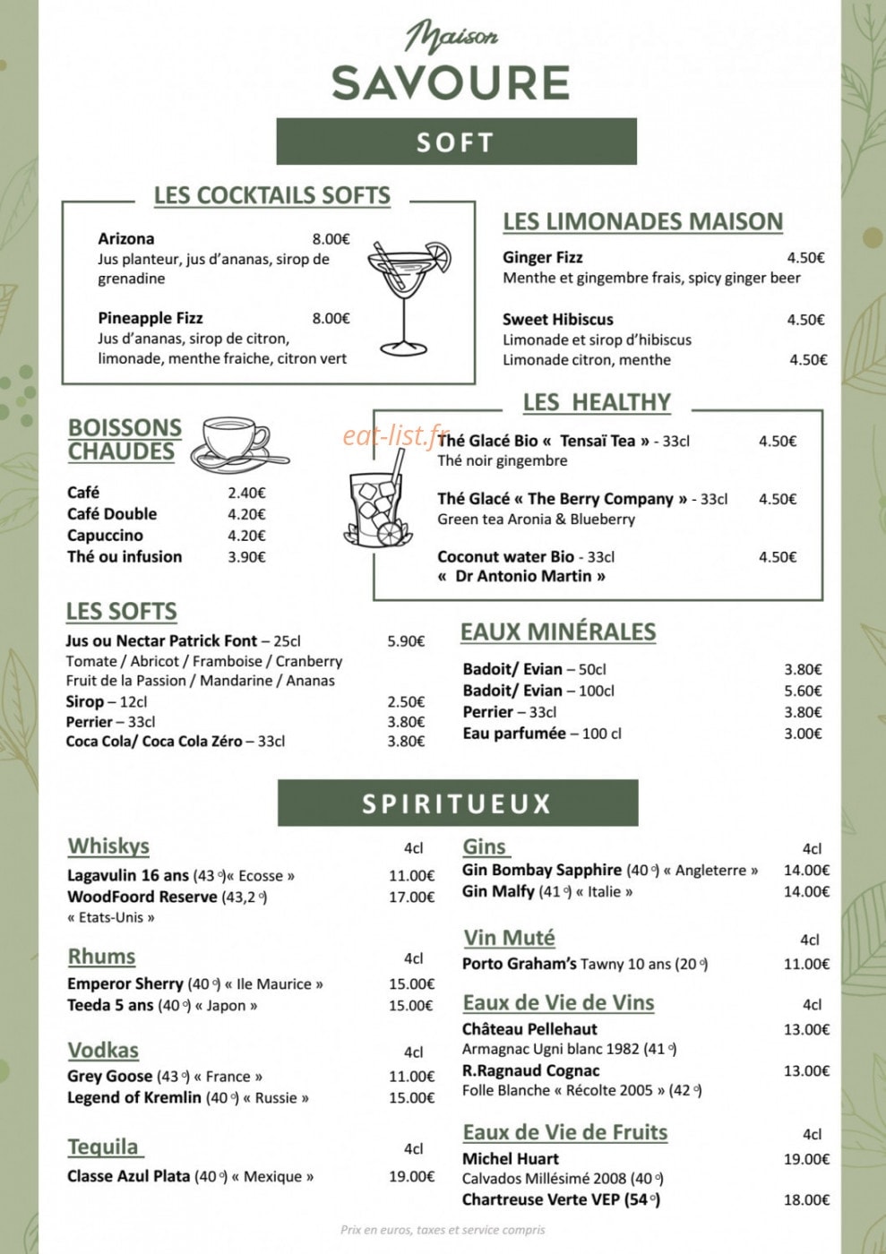 Maison Savoure — carte page 3