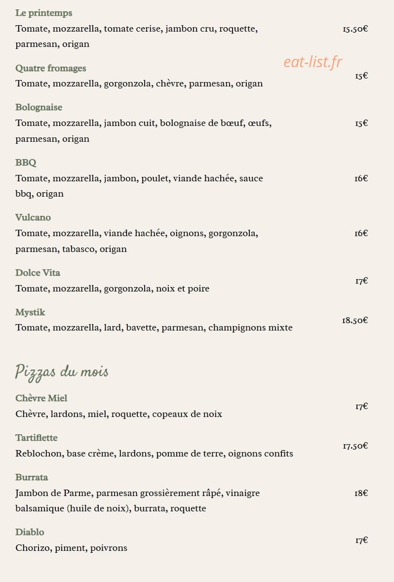 Carte et menu de La Locomotive à Saint Julien en Genevois — Les pizzas suite