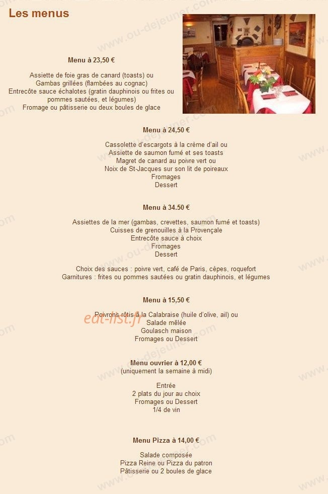 Carte et menu de Le Commerce à Saint Julien en Genevois — Les menus