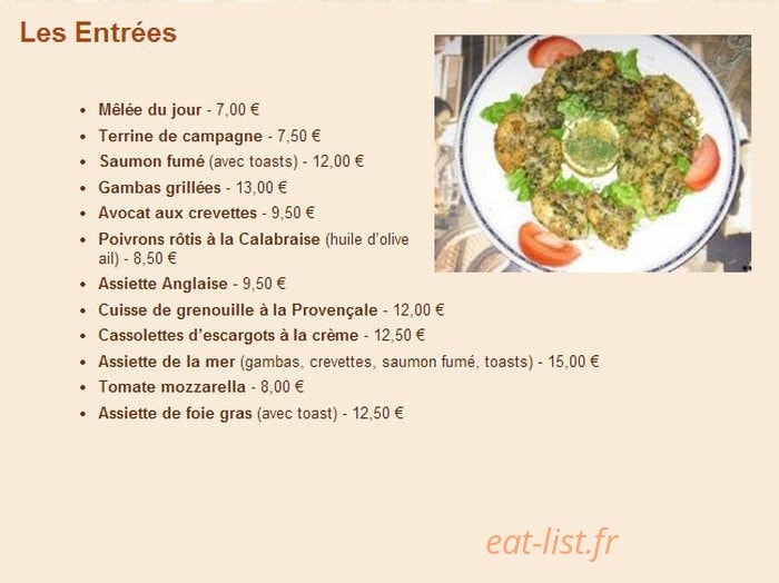 Carte et menu de Le Commerce à Saint Julien en Genevois — Les entrées