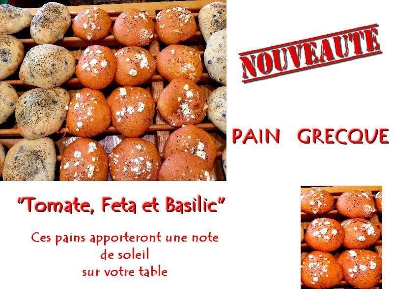 Carte et menu de Merveilles de Pain à Saint Julien en Genevois — Les pains grecque