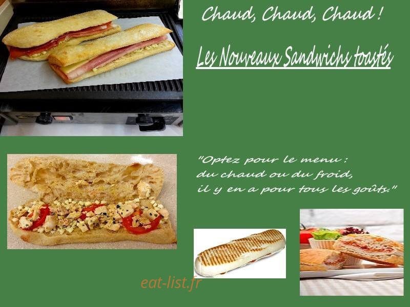 Carte et menu de Merveilles de Pain à Saint Julien en Genevois — Les sandwiches toastés