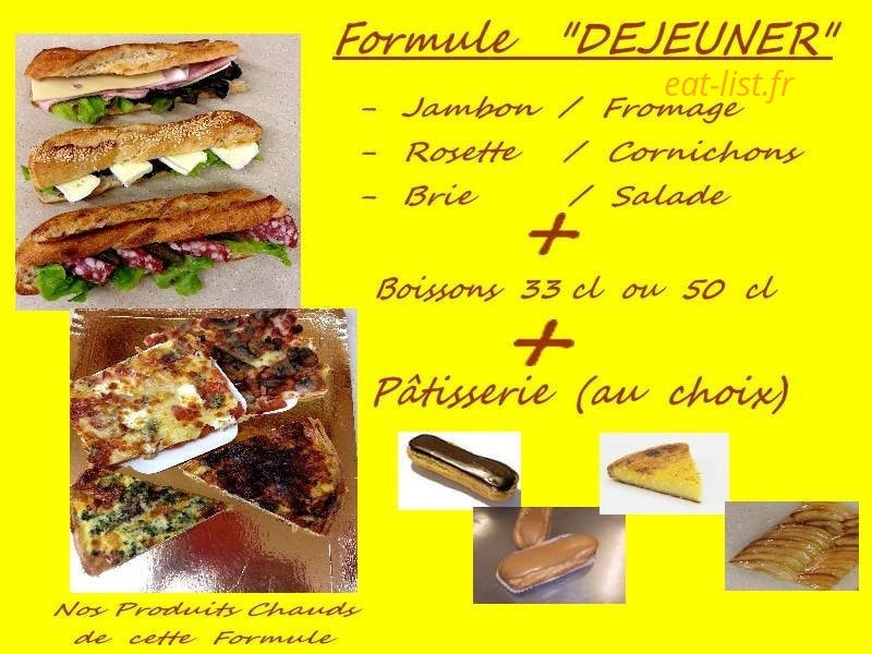 Carte et menu de Merveilles de Pain à Saint Julien en Genevois — La formule déjeuner