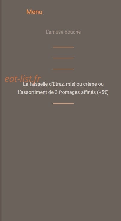Carte et menu de Restaurant de la place Thairy à Saint Julien en Genevois — L' amuse bouche