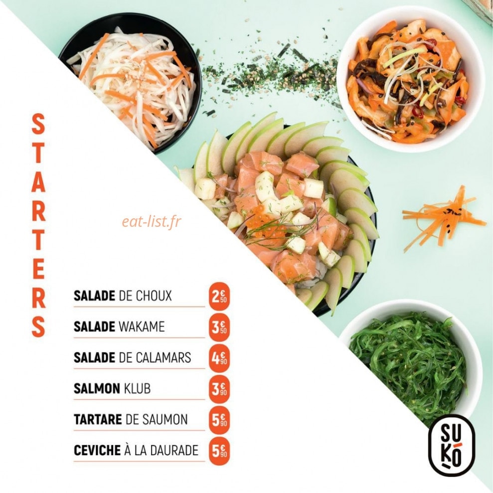 Carte et menu de Suko à Saint Julien en Genevois — Starters