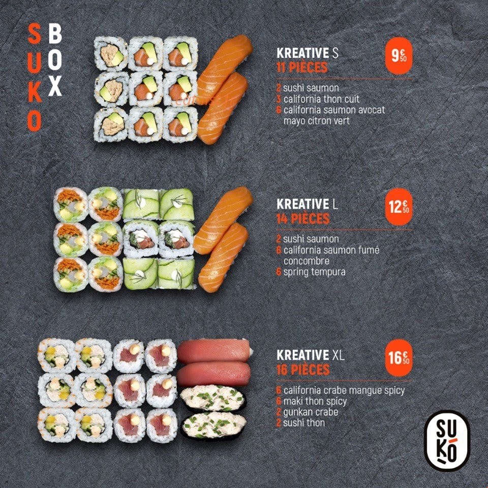 Carte et menu de Suko à Saint Julien en Genevois — Suko Box Kreative