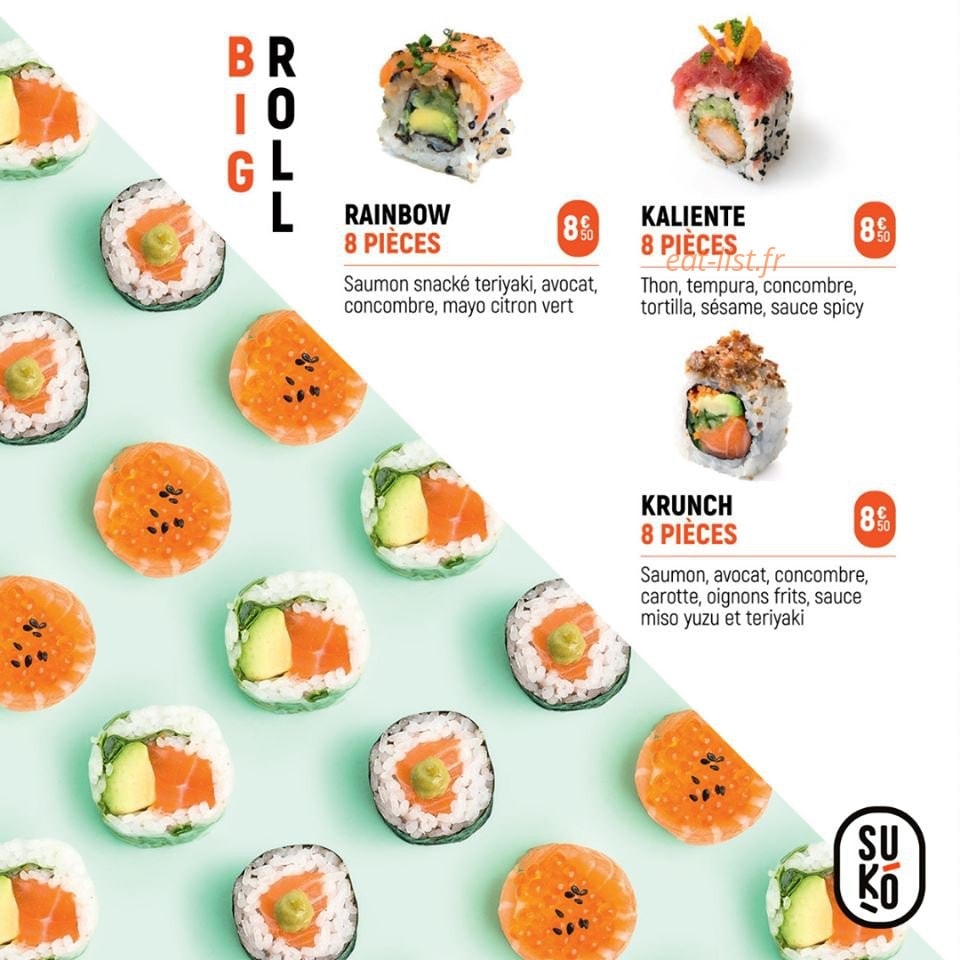 Carte et menu de Suko à Saint Julien en Genevois — Big Rolls