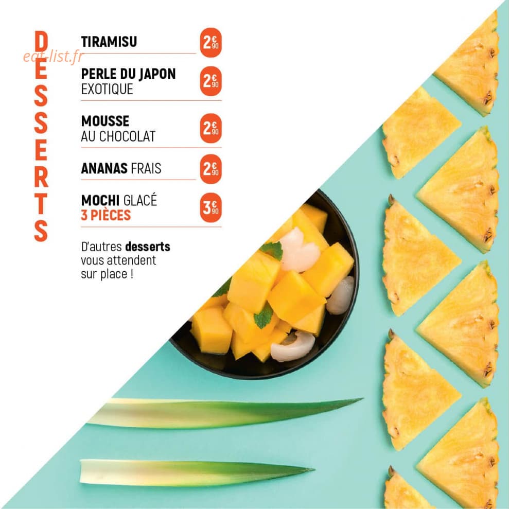 Carte et menu de Suko à Saint Julien en Genevois — Les desserts