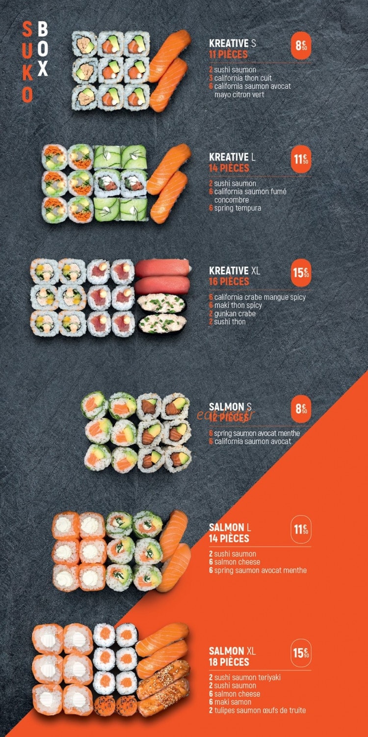 Carte et menu de Suko à Saint Julien en Genevois — Les suko box