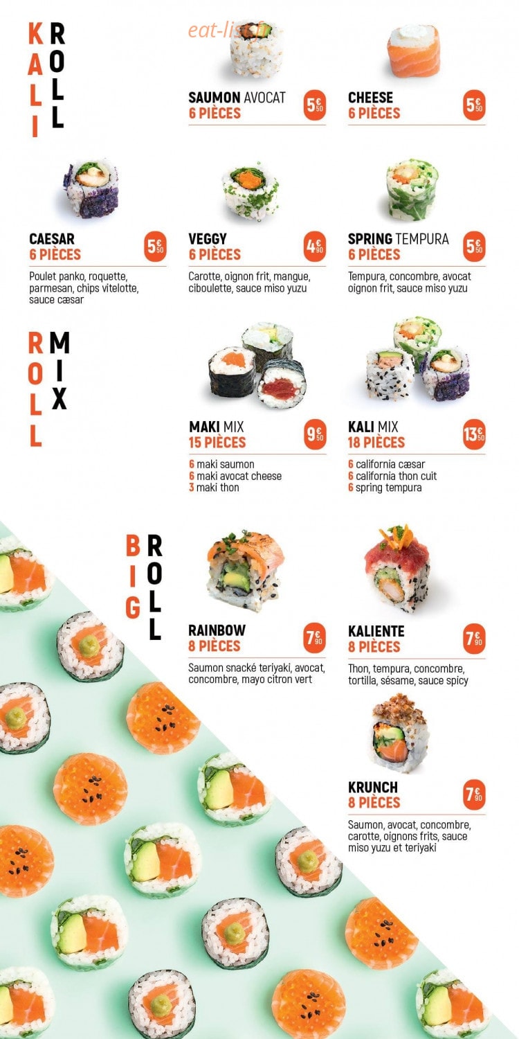 Carte et menu de Suko à Saint Julien en Genevois — Les rolls