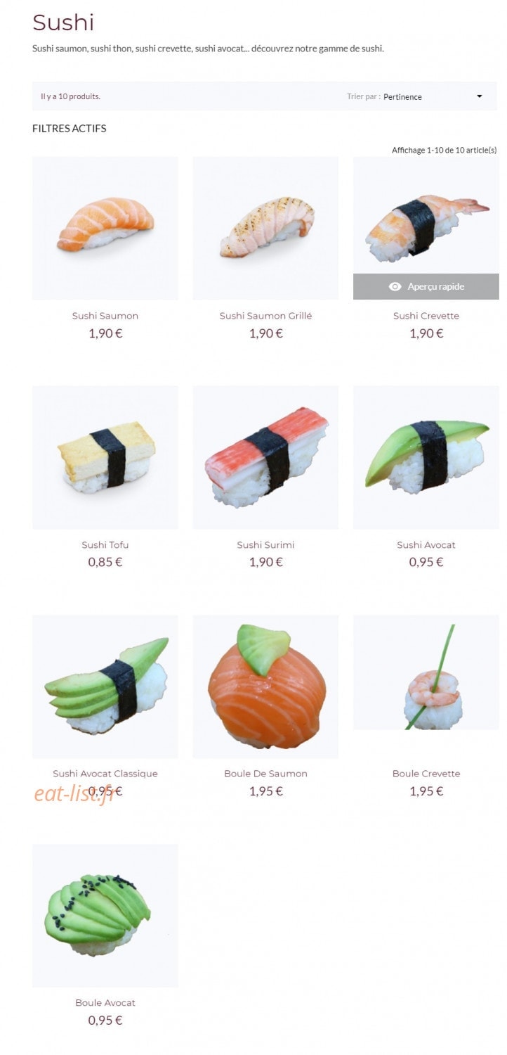 Carte et menu de SushiBio à Saint Julien en Genevois — Sushi
