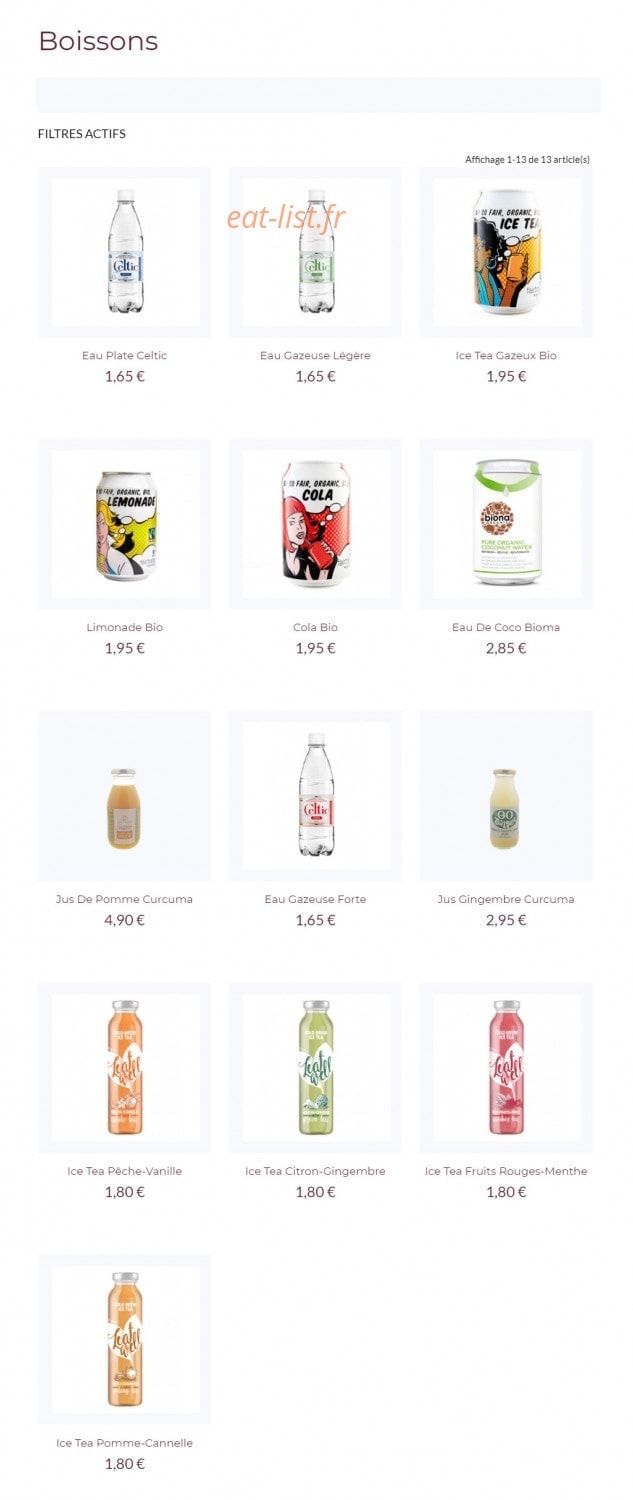 Carte et menu de SushiBio à Saint Julien en Genevois — Les boissons