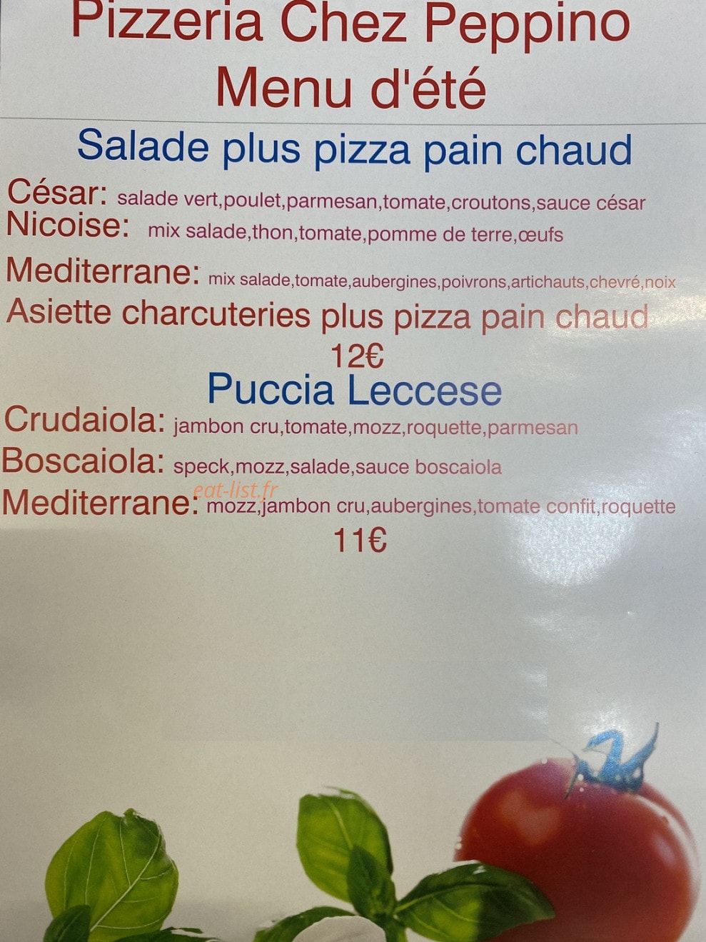 Chez Peppino — carte page 5