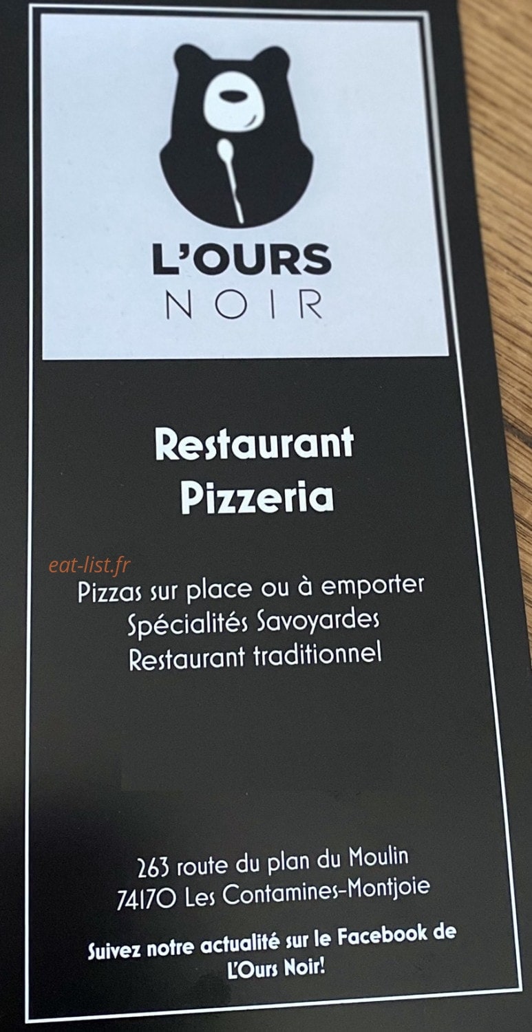 L' Ours Noir — carte page 1
