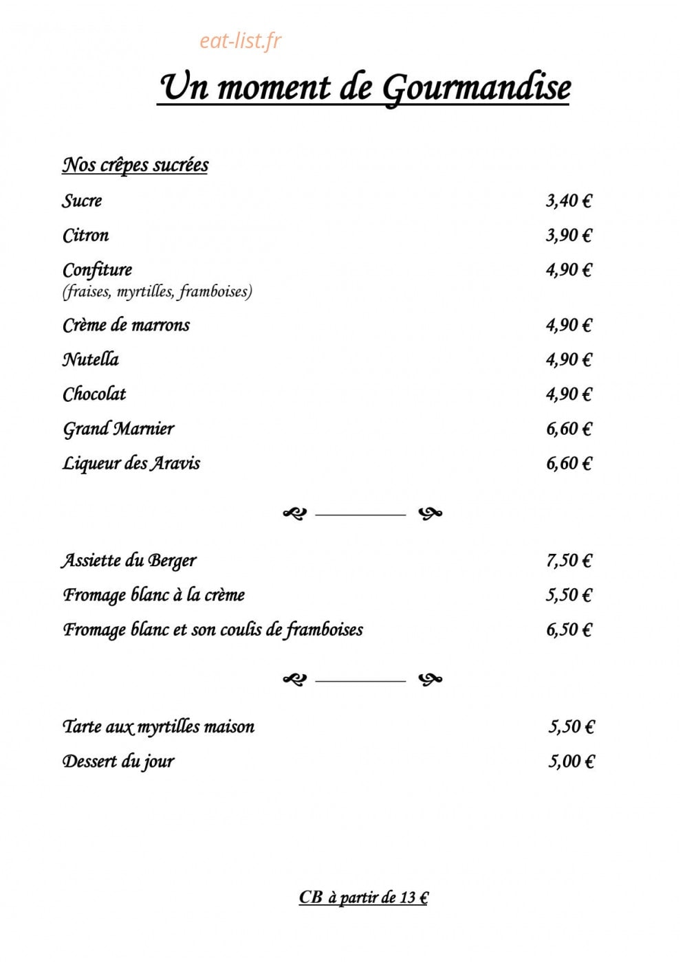 Le Carnotzet — carte page 9