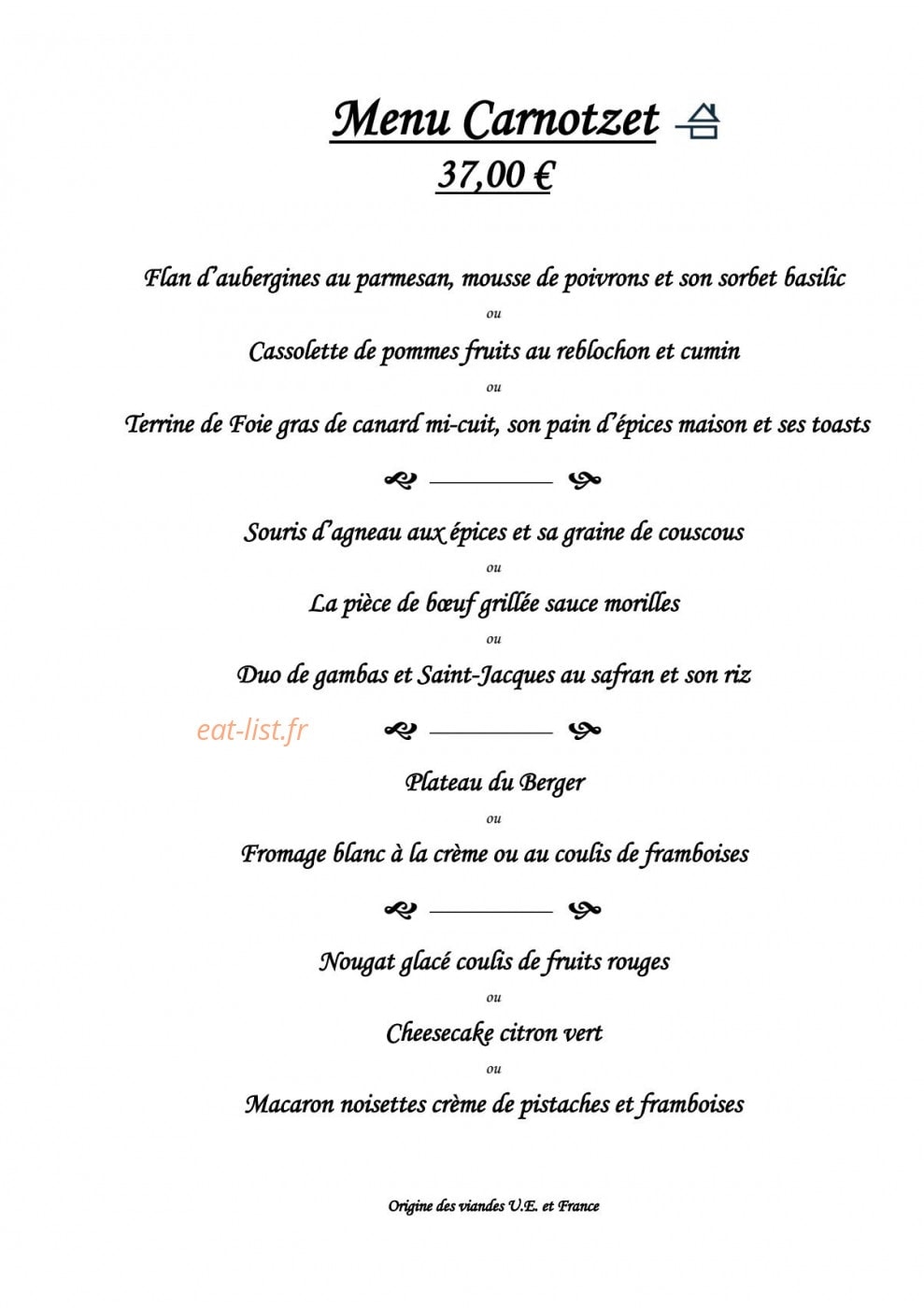 Le Carnotzet — carte page 7