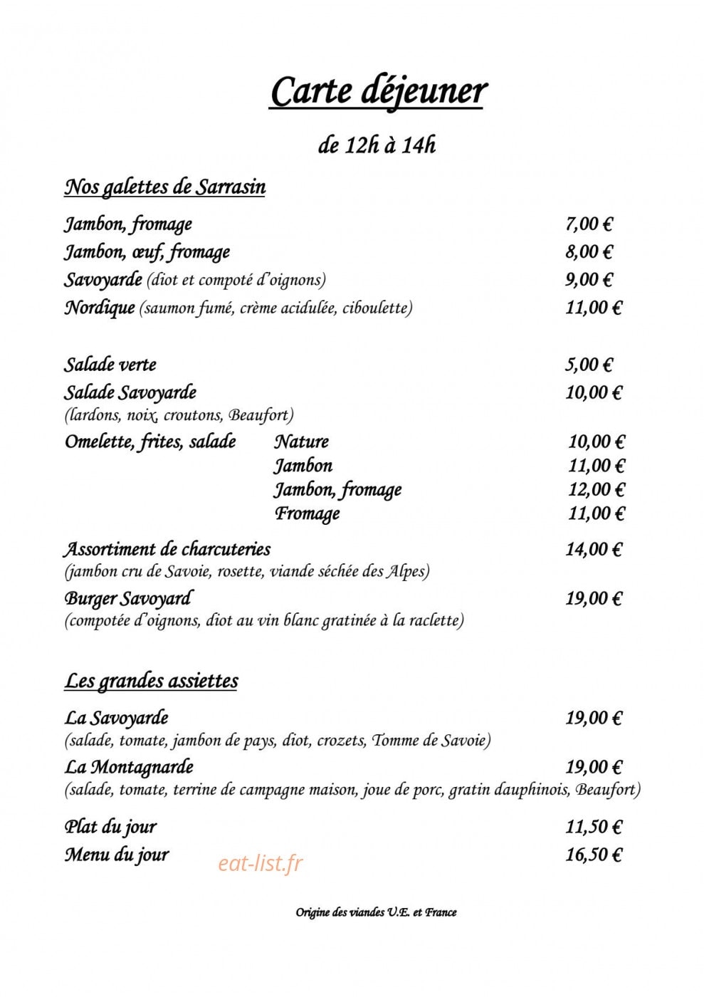 Le Carnotzet — carte page 10
