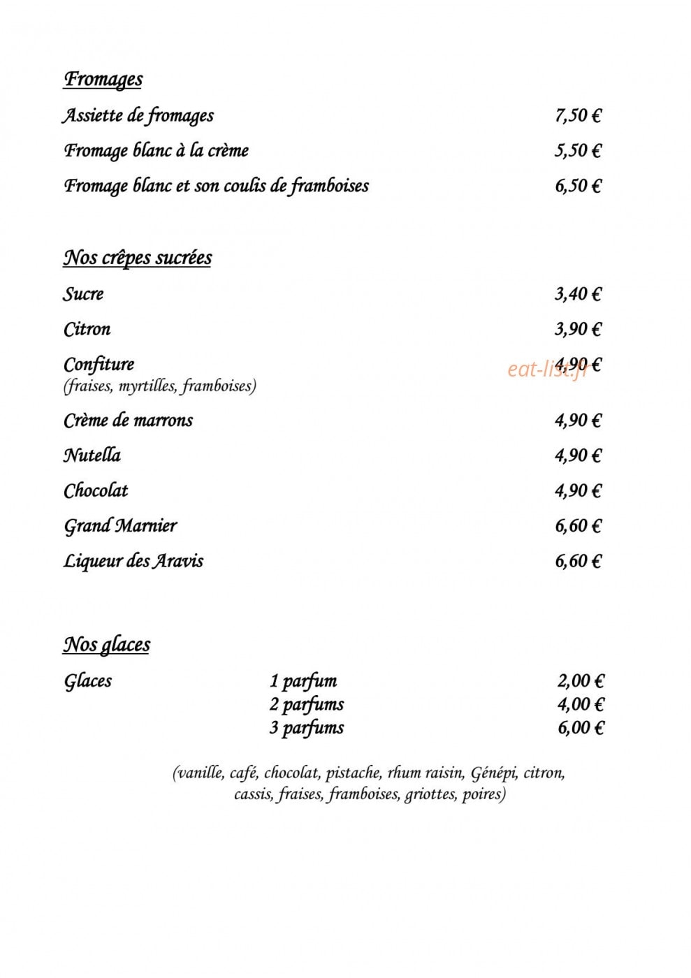 Le Carnotzet — carte page 11