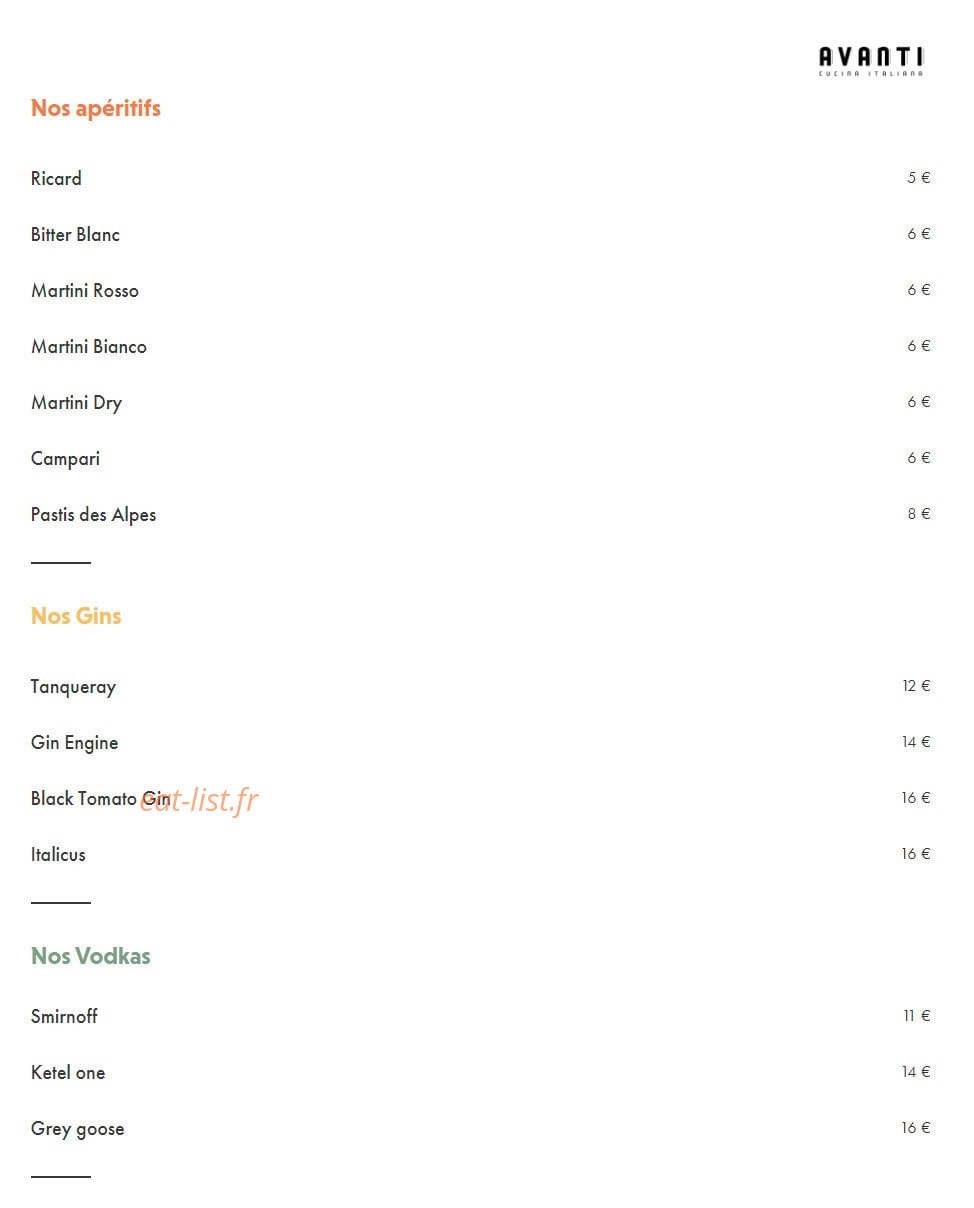Avanti — carte page 8