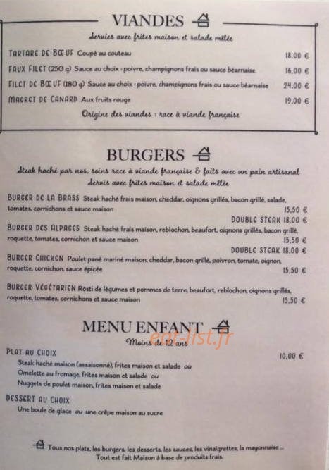 Brasserie du Mont Blanc — carte page 3
