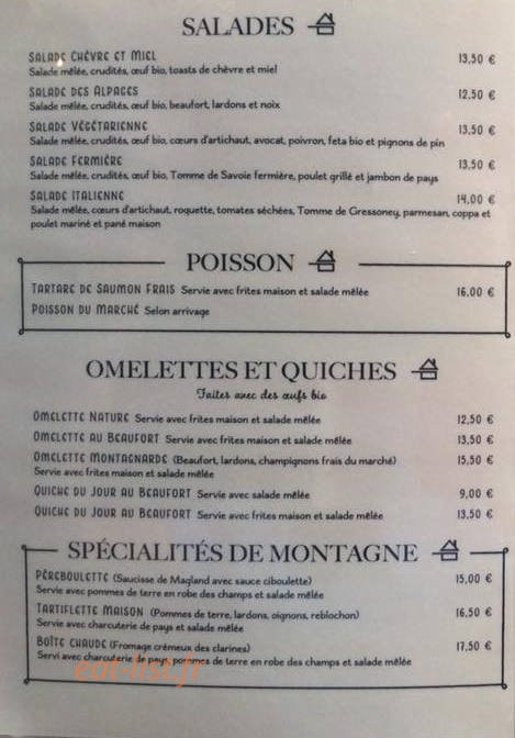 Brasserie du Mont Blanc — carte page 2