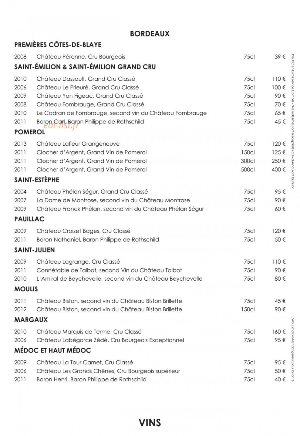 La Folie Douce — carte page 8