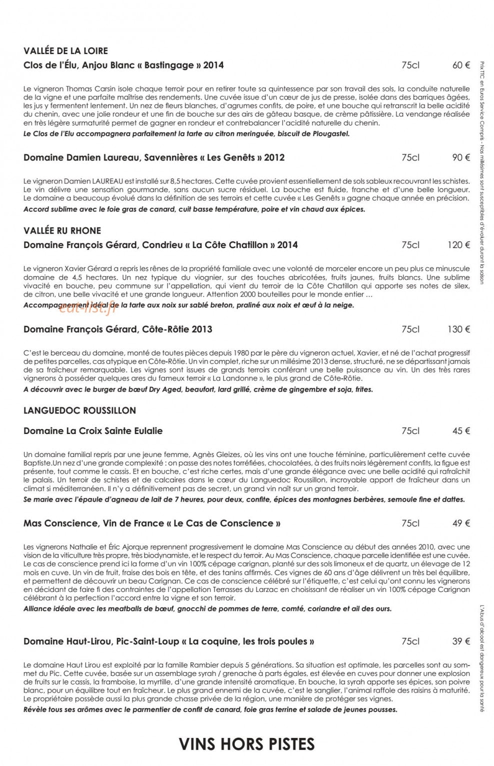 La Folie Douce — carte page 10