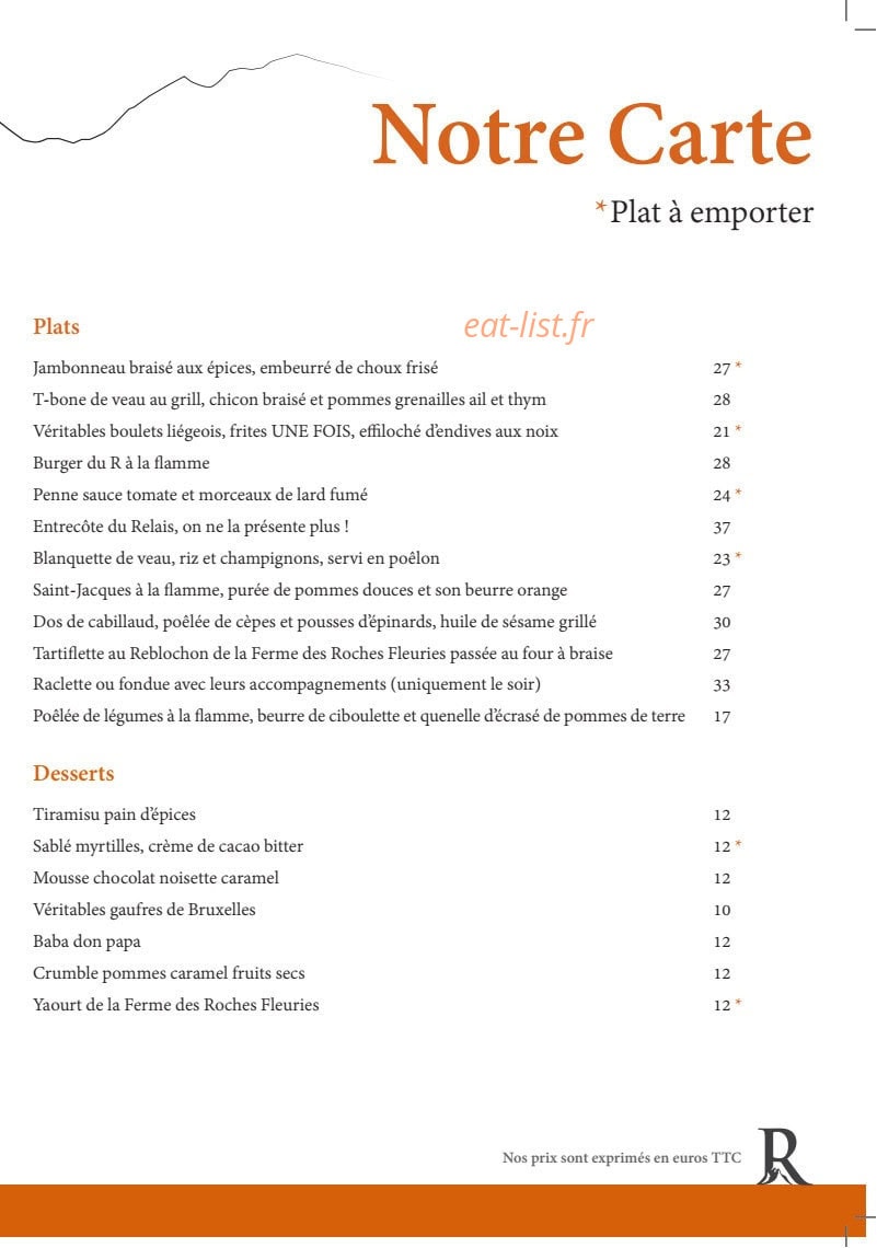 Le Relais des Communailles — carte page 1