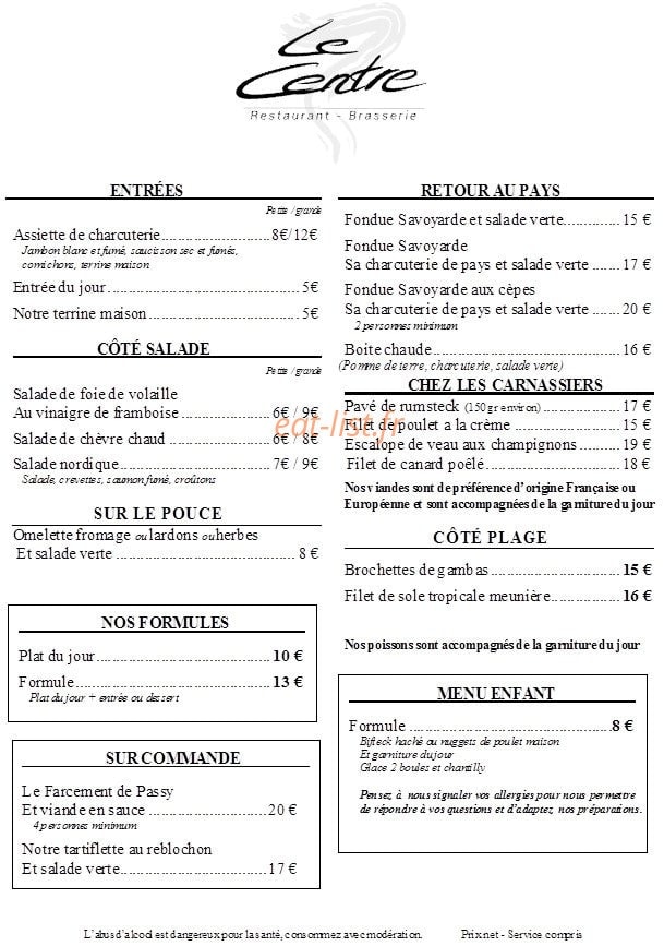 Le Centre — carte page 1