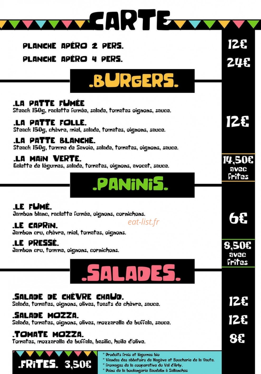Le Pad'O. Burgers et Cie — carte page 1
