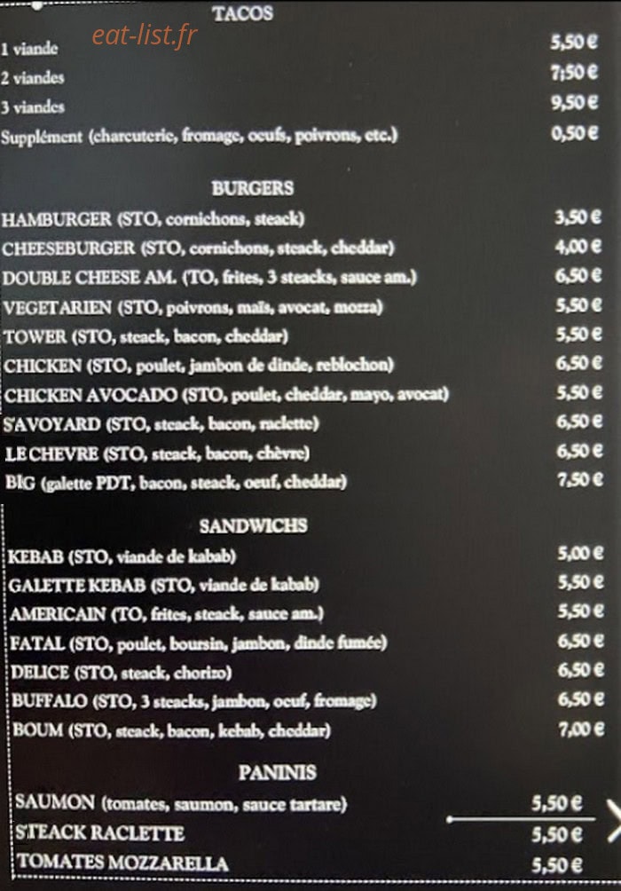 Mont Blanc Food — carte page 2