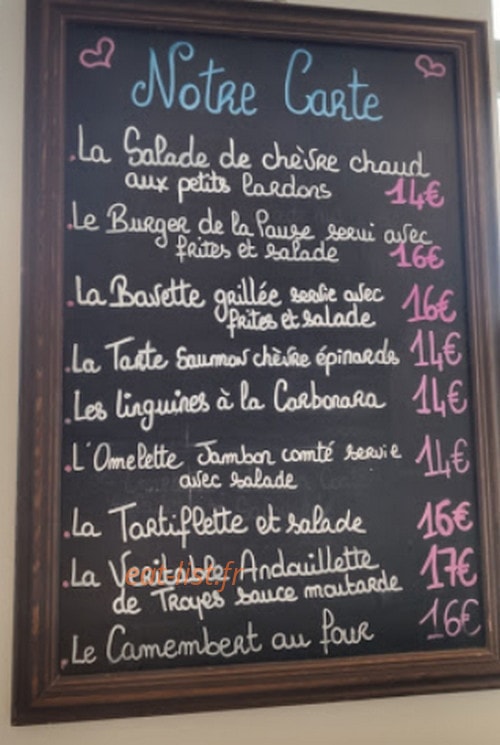La Pause — carte page 1
