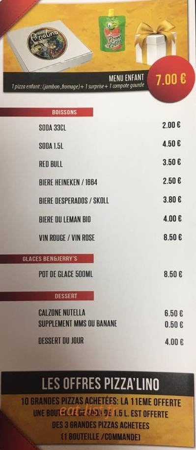 Pizza Lino — carte page 4