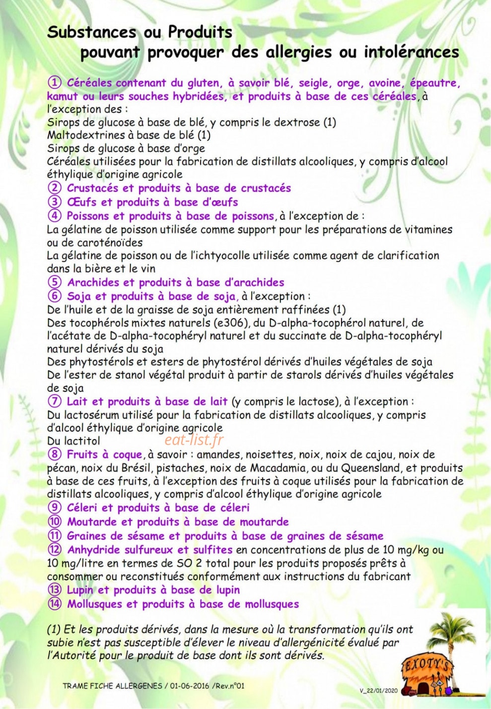 Exoty's — carte page 3