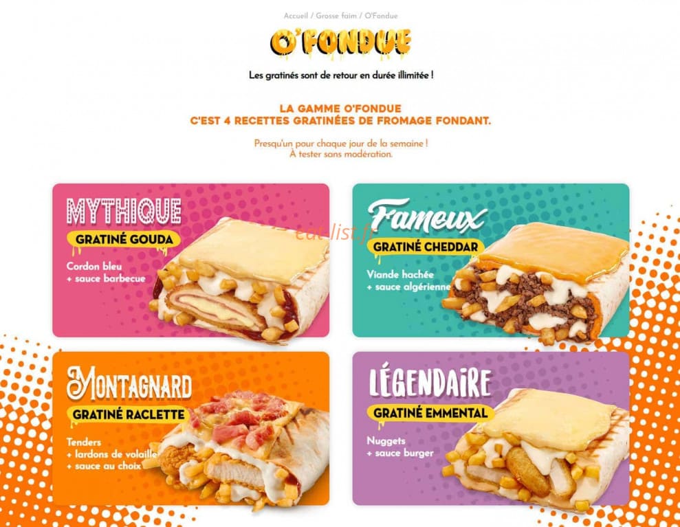 O'Tacos — carte page 3