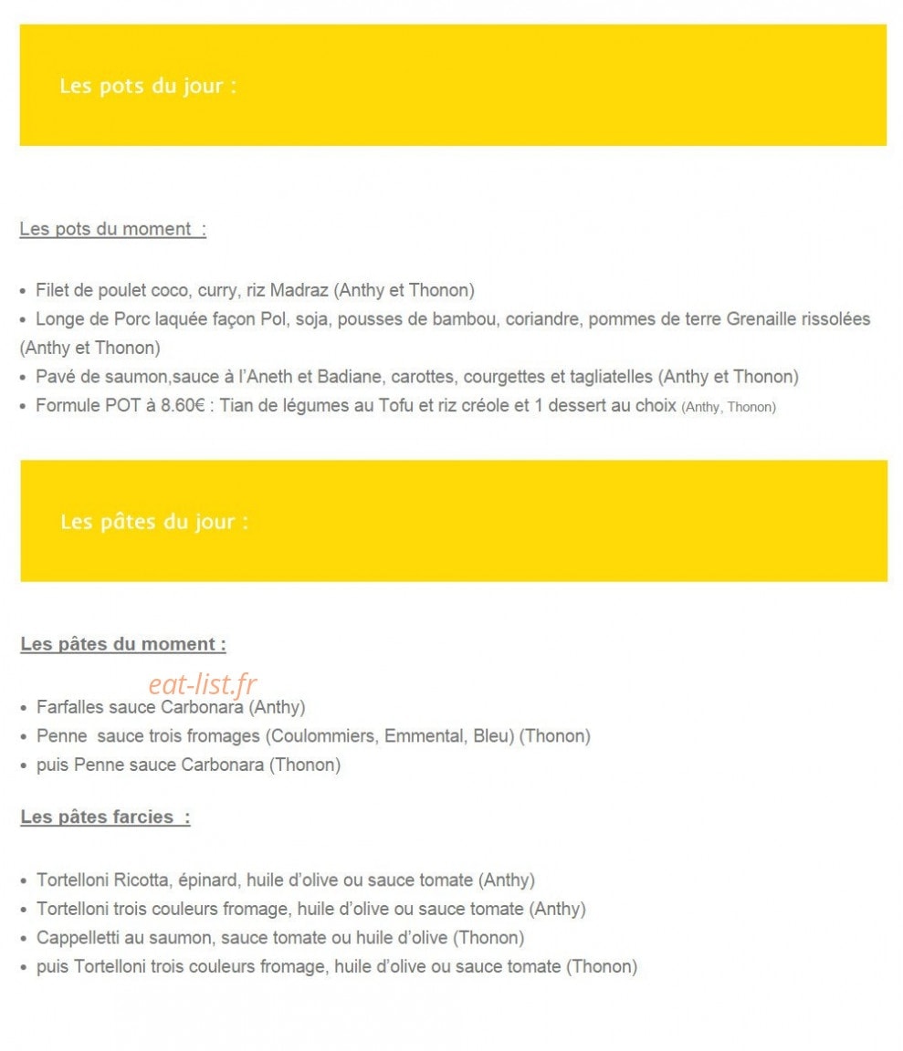 Pol Cuisine Içi et Là — carte page 2