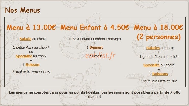 Bella Pizza — carte page 9
