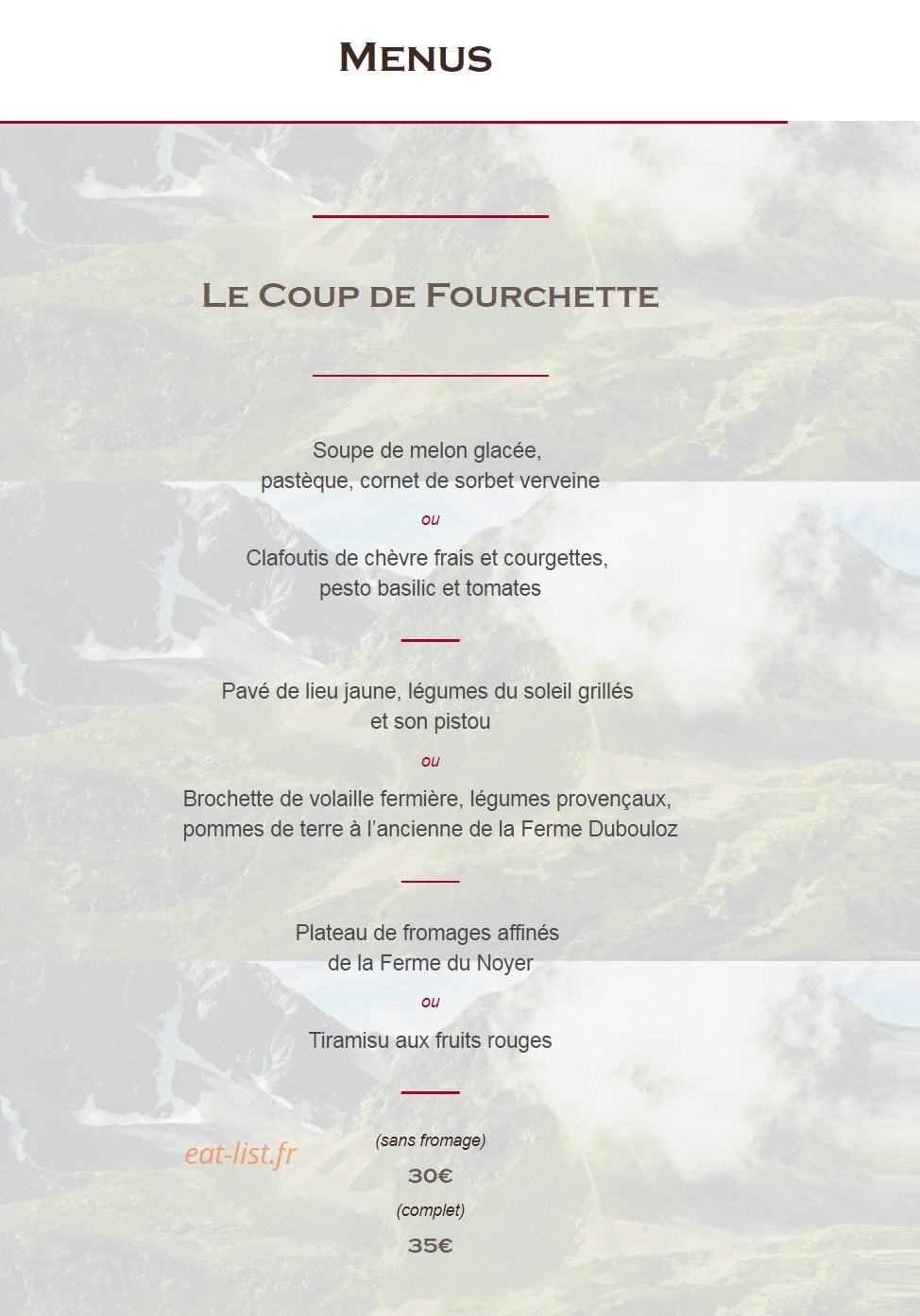 L'Echo des Montagnes — carte page 3